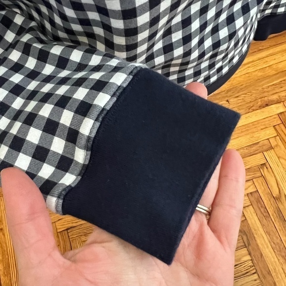 Draper James Natalie Sweatshirt Top in Blue Navy Gingham Small - Picture 13 of 16